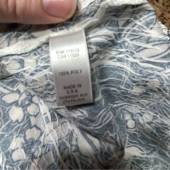 Komarov Crinkle Floral Sleeveless Dress Lace Insert Watercolor Keyhole Medium‎ - Picture 8 of 8